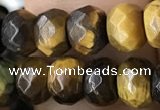 CRB5121 15.5 inches 4*6mm faceted rondelle yellow tiger eye beads