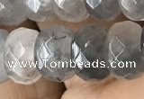 CRB5152 15.5 inches 5*8mm faceted rondelle cloudy quartz beads