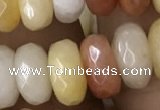 CRB5154 15.5 inches 5*8mm faceted rondelle yellow jade beads