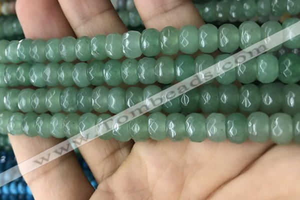 CRB5156 15.5 inches 5*8mm faceted rondelle green aventurine beads