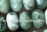 CRB5157 15.5 inches 5*8mm faceted rondelle green spot stone beads