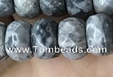 CRB5160 15.5 inches 5*8mm faceted rondelle grey picture jasper beads