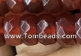CRB5162 15.5 inches 5*8mm faceted rondelle red agate beads