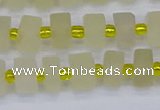 CRB518 15.5 inches 5*8mm tyre matte lemon quartz beads