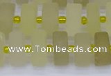 CRB520 15.5 inches 6*12mm tyre matte lemon quartz beads