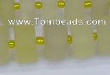 CRB521 15.5 inches 7*14mm tyre matte lemon quartz beads