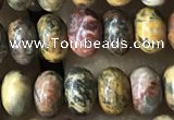 CRB5305 15.5 inches 4*6mm rondelle leopard skin jasper beads wholesale