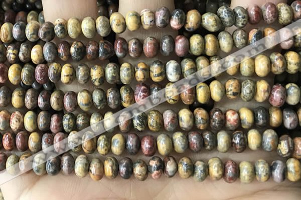 CRB5305 15.5 inches 4*6mm rondelle leopard skin jasper beads wholesale