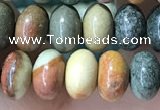 CRB5307 15.5 inches 4*6mm rondelle wildhorse picture jasper beads