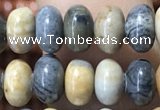 CRB5308 15.5 inches 4*6mm rondelle black picasso jasper beads