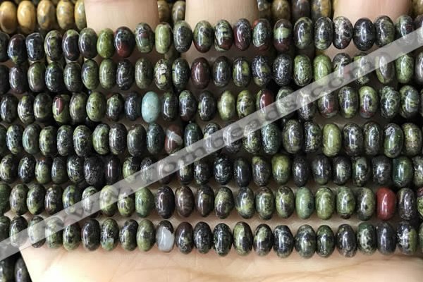 CRB5309 15.5 inches 4*6mm rondelle dragon blood jasper beads