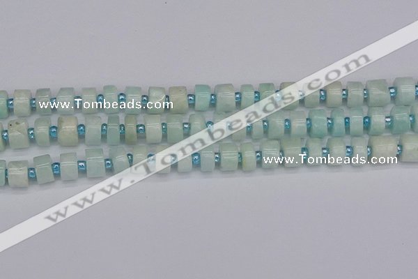 CRB531 15.5 inches 6*10mm tyre Chinese amazonite beads wholesale