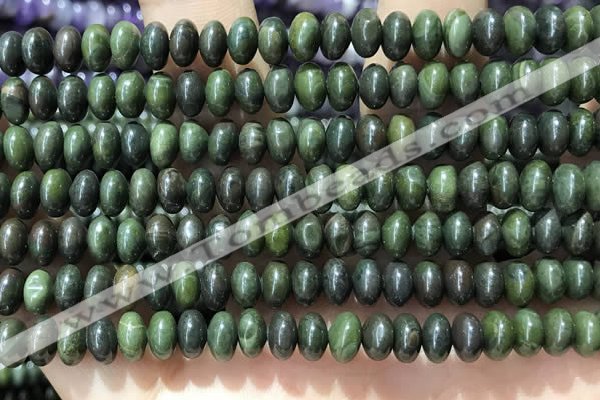 CRB5311 15.5 inches 4*6mm rondelle bronze green stone beads