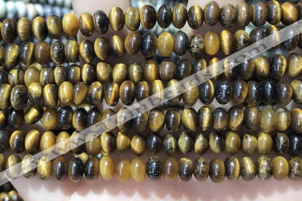 CRB5320 15.5 inches 4*6mm rondelle yellow tiger eye beads