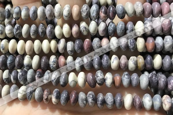 CRB5341 15.5 inches 5*8mm rondelle purple striped jasper beads