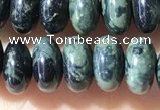 CRB5343 15.5 inches 5*8mm rondelle green picture jasper beads