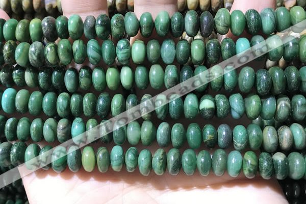 CRB5345 15.5 inches 5*8mm rondelle green jasper beads