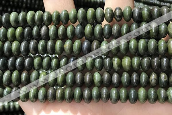 CRB5346 15.5 inches 5*8mm rondelle bronze green stone beads