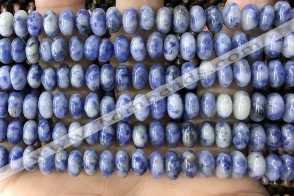 CRB5354 15.5 inches 5*8mm rondelle blue spot stone beads wholesale