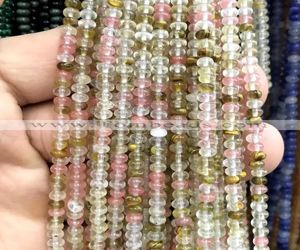 CRB5413 15 inches 2.5*4mm rondelle volcano cherry quartz beads