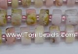 CRB542 15.5 inches 5*8mm tyre natural pink opal gemstone beads