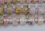 CRB542 15.5 inches 5*8mm tyre natural pink opal gemstone beads