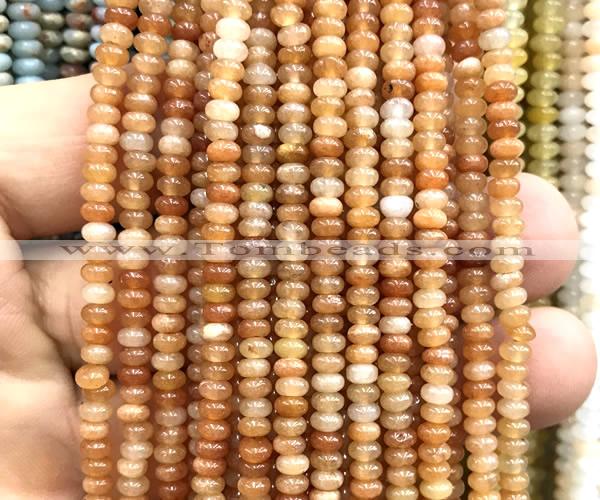 CRB5425 15 inches 2.5*4mm rondelle red aventurine jade beads
