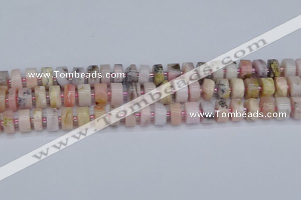 CRB544 15.5 inches 6*12mm tyre natural pink opal gemstone beads