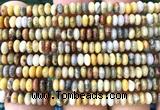 CRB5460 15 inches 2.5*4mm rondelle yellow crazy lace agate beads