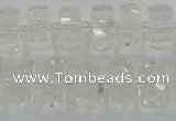 CRB552 15.5 inches 8*16mm faceted rondelle white crystal beads