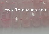 CRB559 15.5 inches 8*14mm faceted rondelle rose quartz beads