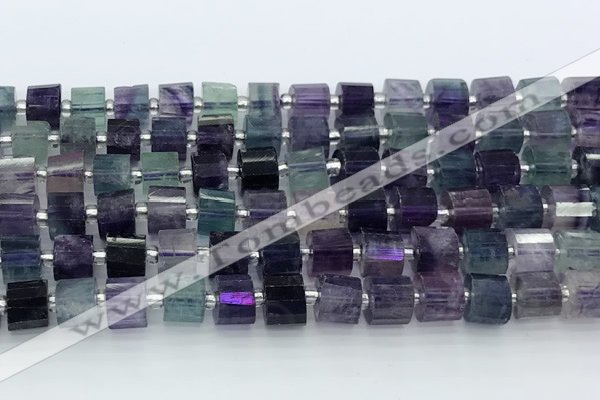 CRB5605 15.5 inches 7mm - 8mm faceted tyre fluorite beads