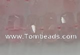 CRB561 15.5 inches 8*18mm faceted rondelle rose quartz beads