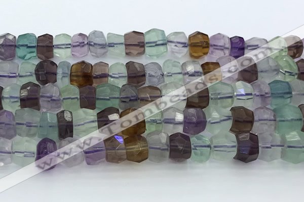 CRB5625 15.5 inches 6*8mm - 7*9mm faceted rondelle fluorite beads