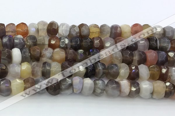 CRB5627 15.5 inches 4*7mm - 5*8mm faceted rondelle Botswana agate beads