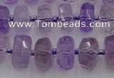 CRB565 15.5 inches 6*10mm faceted rondelle amethyst beads