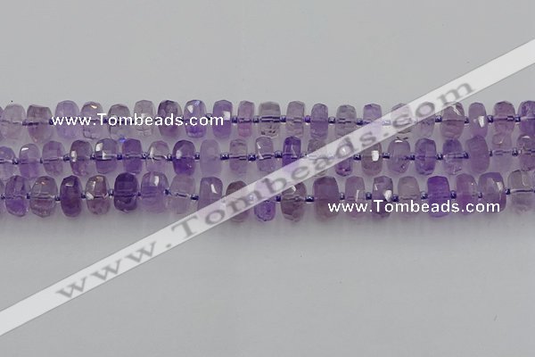 CRB565 15.5 inches 6*10mm faceted rondelle amethyst beads