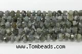 CRB5656 15.5 inches 6*10mm-7*11mm faceted rondelle labradorite beads wholesale