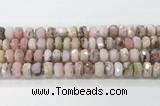 CRB5659 15.5 inches 7*11mm-9*13mm faceted rondelle pink opal beads wholesale