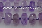 CRB566 15.5 inches 7*12mm faceted rondelle amethyst beads