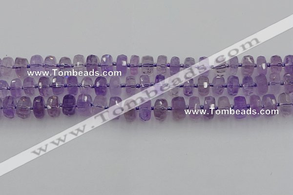 CRB566 15.5 inches 7*12mm faceted rondelle amethyst beads