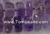 CRB567 15.5 inches 8*14mm faceted rondelle amethyst beads