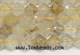 CRB5689 15 inches 4*4mm gold rutilated beads wholesale