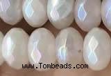 CRB5701 15 inches 5*8mm faceted rondelle AB-color rose quartz beads