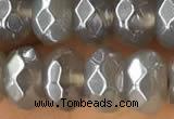 CRB5703 15 inches 5*8mm faceted rondelle AB-color grey agate beads