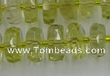 CRB573 15.5 inches 6*10mm faceted rondelle lemon quartz beads