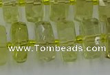 CRB576 15.5 inches 8*16mm faceted rondelle lemon quartz beads