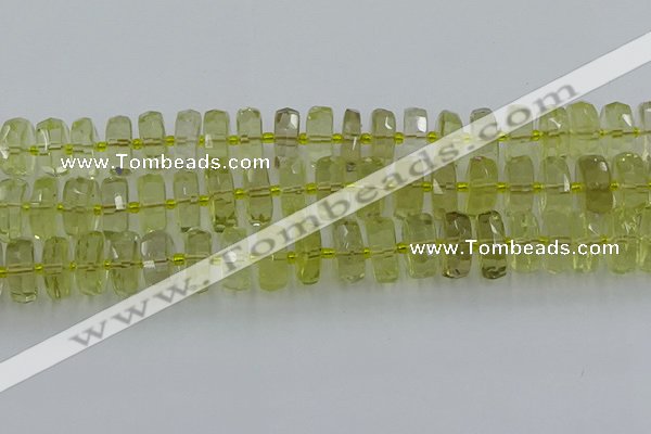 CRB576 15.5 inches 8*16mm faceted rondelle lemon quartz beads