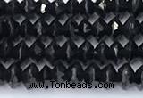 CRB5766 15 inches 2*3mm faceted black tourmaline beads