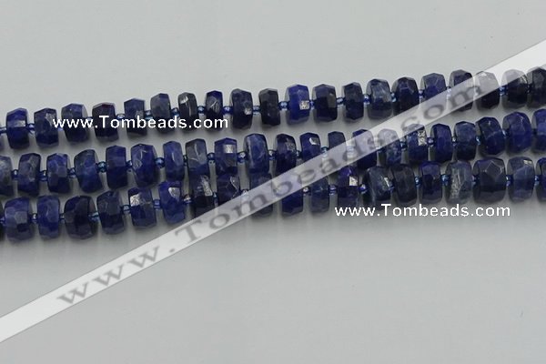 CRB581 15.5 inches 6*10mm faceted rondelle sodalite beads